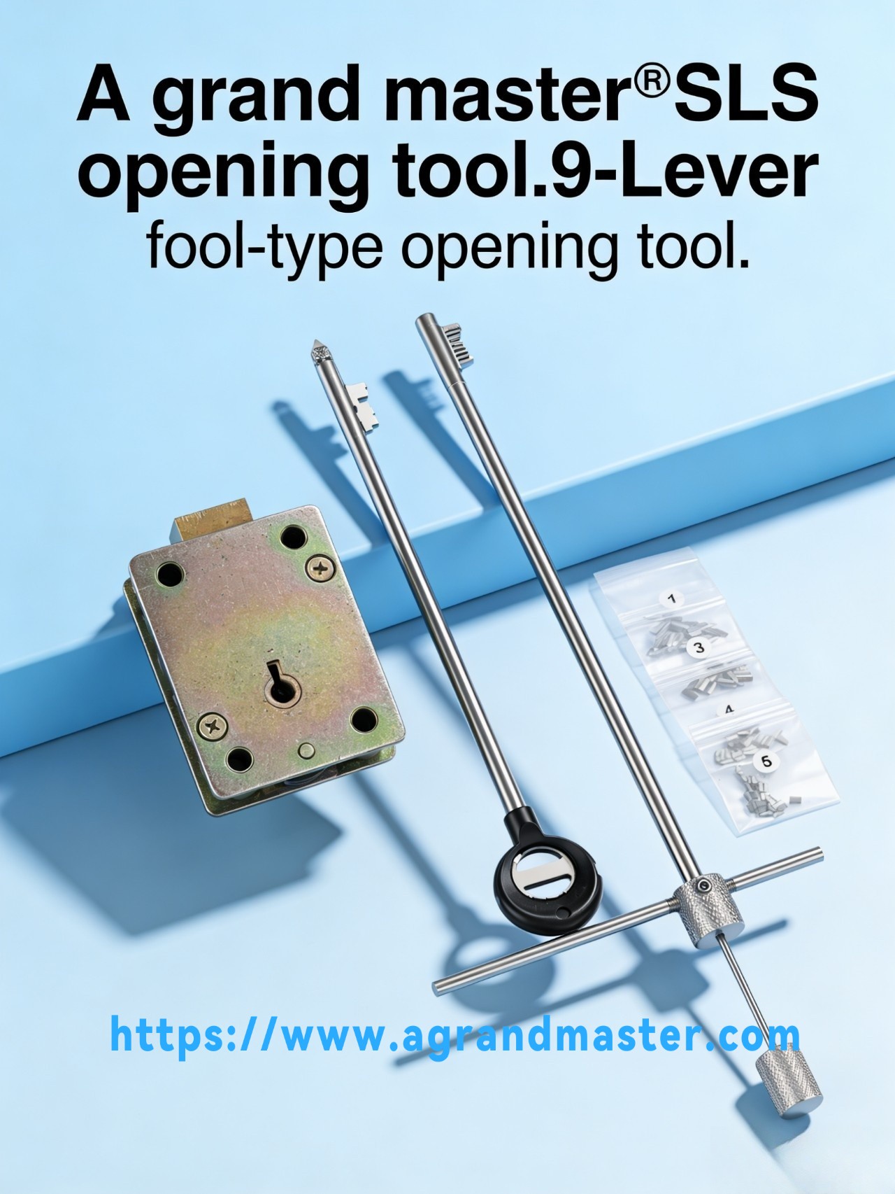 A grand master®SLS opening tool.  9-stick fool-type opening tool.